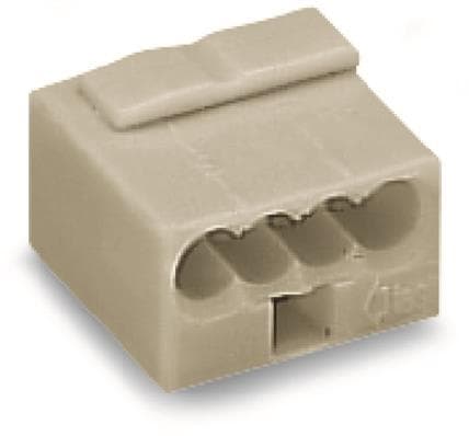 Borne micro pour boîtes de dérivation borne pour 4 conducteurs, Gris clair