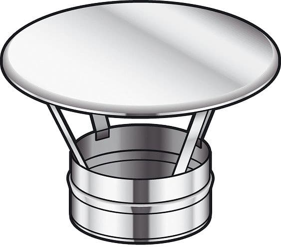 CHAPEAU PARE-PLUIE A SIMPLE PAROI INOX CONDENSEUR POUJOULAT 180MM