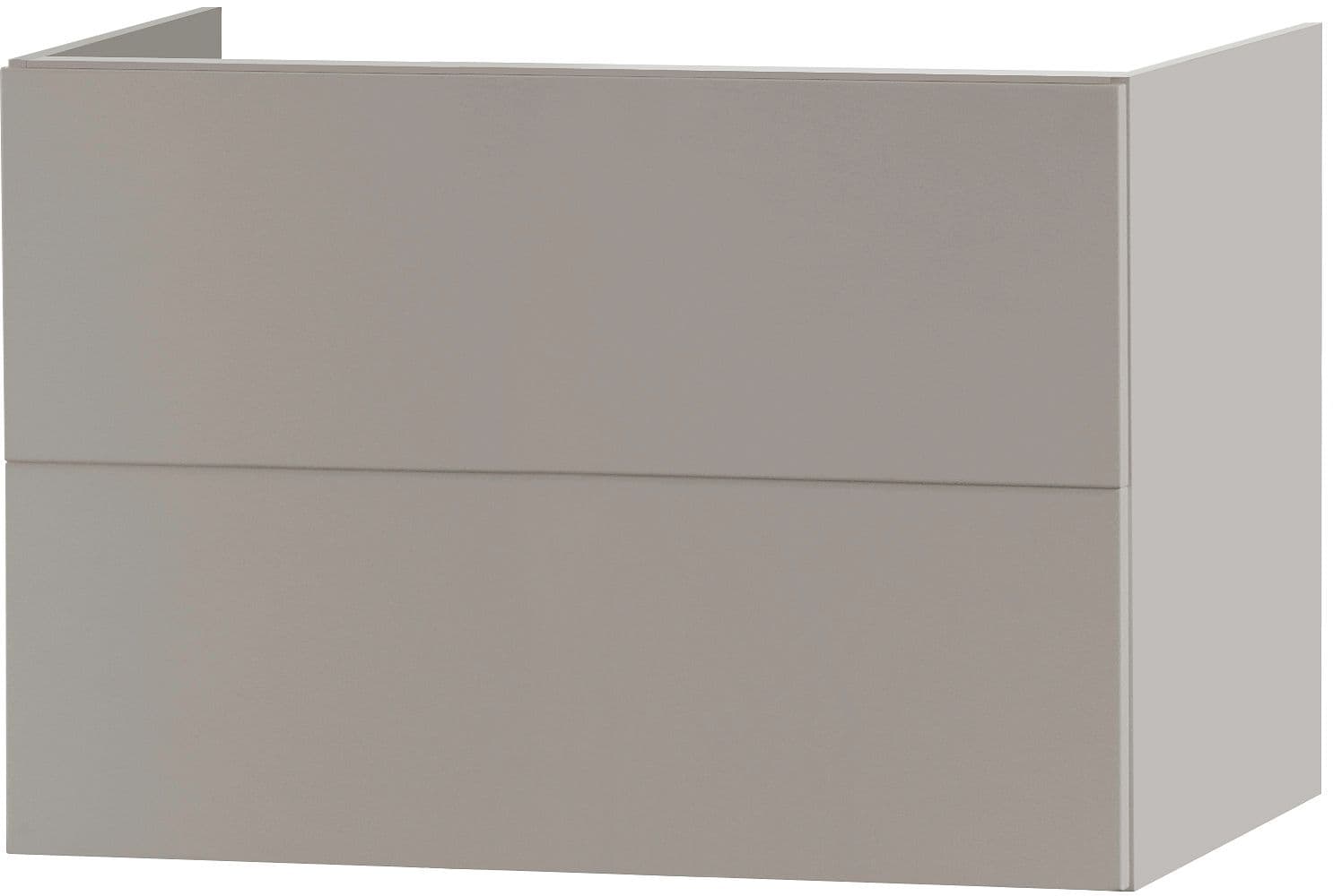 SOUS MEUBLE 2 TIROIR 80CM PUSH-OPEN GRIS SATIN