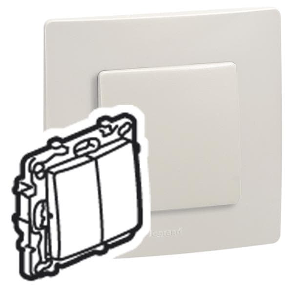 Niloé interrupteur 2 directions double 10AX 250V Crème à vis