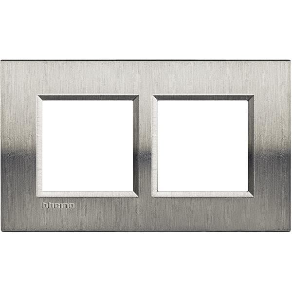 LivingLight - plaque rectangulaire 2 x 2 modules 57mm Acier brossé