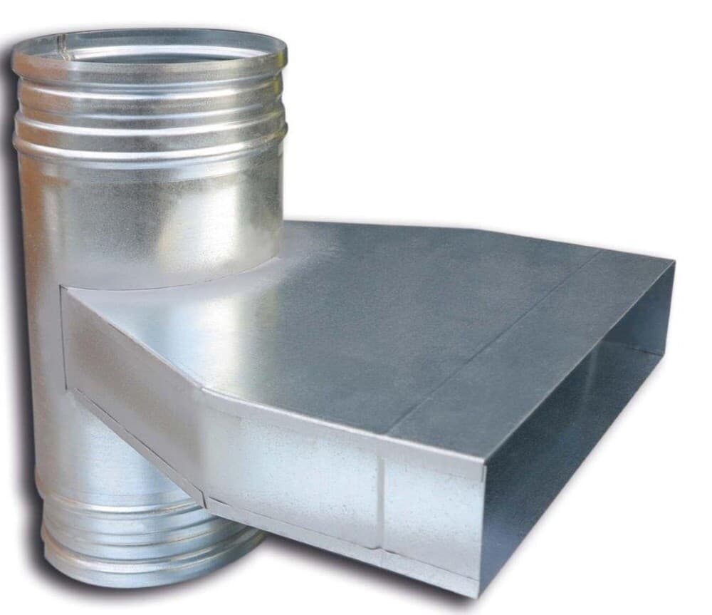 Sanutal Mecano Té 90° horizontal de rond à rectangle 80x200/D160