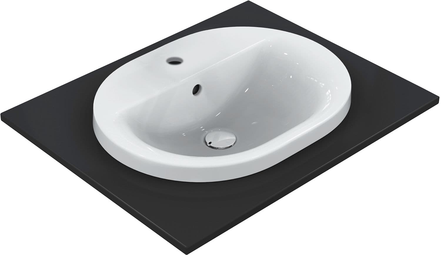 VASQUE A ENCASTRER CONNECT IDEAL STANDARD 550X430MM +TROU ROBINET/TROP-PLEIN BLANC