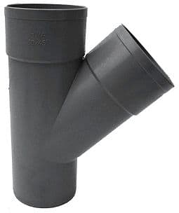 T PVC GRIS FONCE EEP ROND 45° 80MM