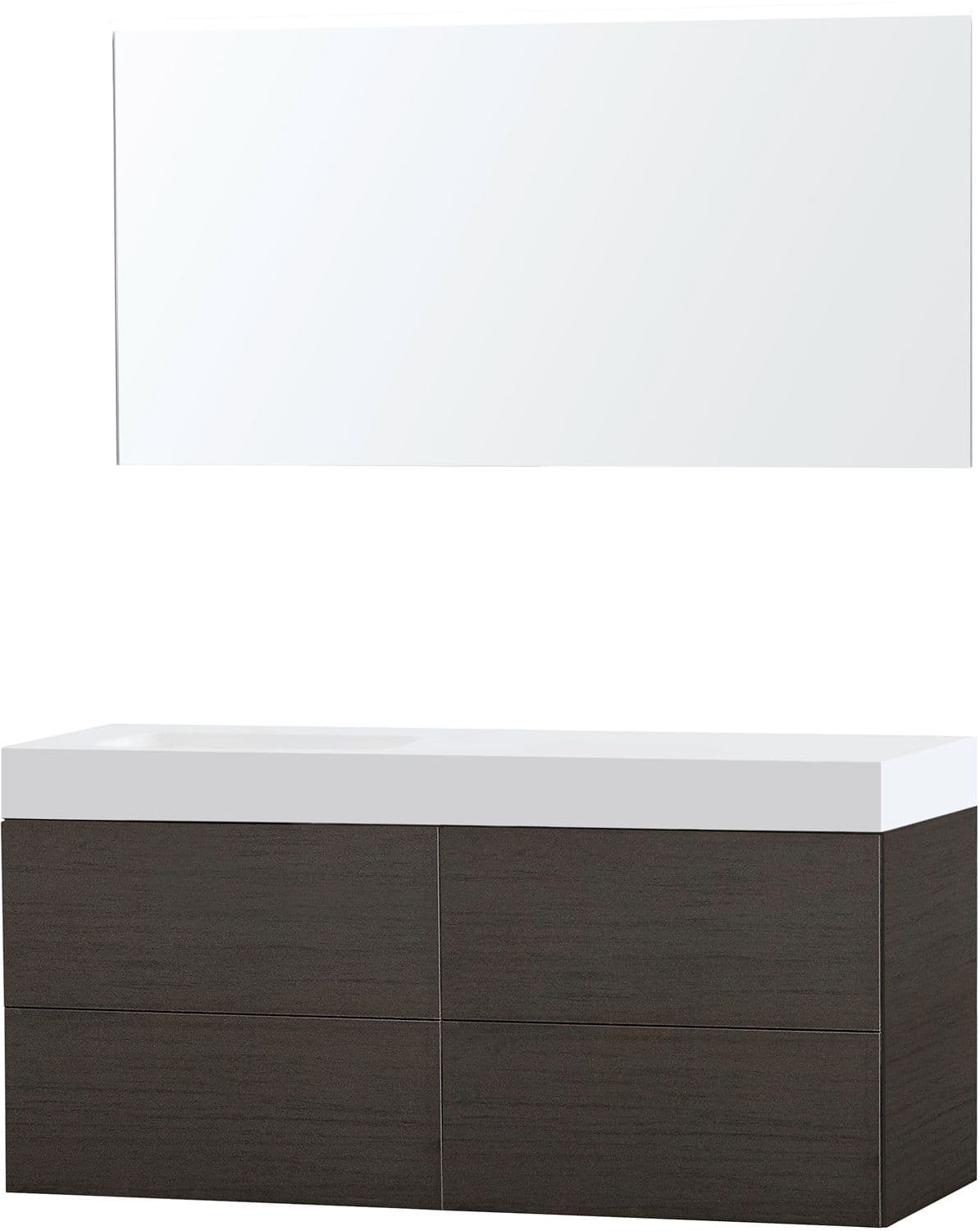 MEUBLE PURO SOLO WENGE ASYMETRIQUE 140 GAUCHE SOLID PURO MIROIR