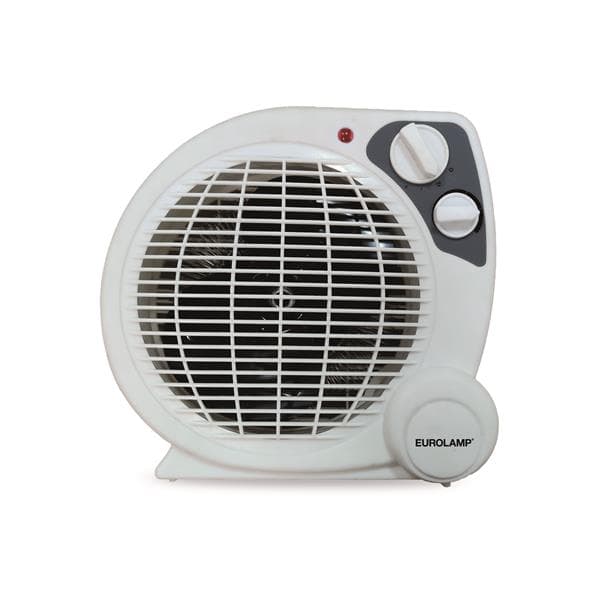 Radiateur soufflant 1000 - 2000W avec voyant de puissance et thermostat réglable IP20 Blanc