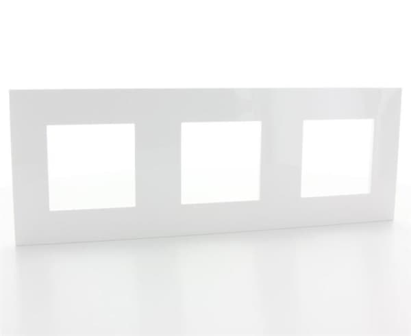 Valena Next plaque 3 postes horizontal / vertical entraxe 71mm Blanc