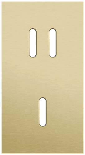 Plaque de recouvrement double, verticale 71 mm d'entraxe, pour une fonction de commutation double et une simple, Niko Rocker alu gold brushed