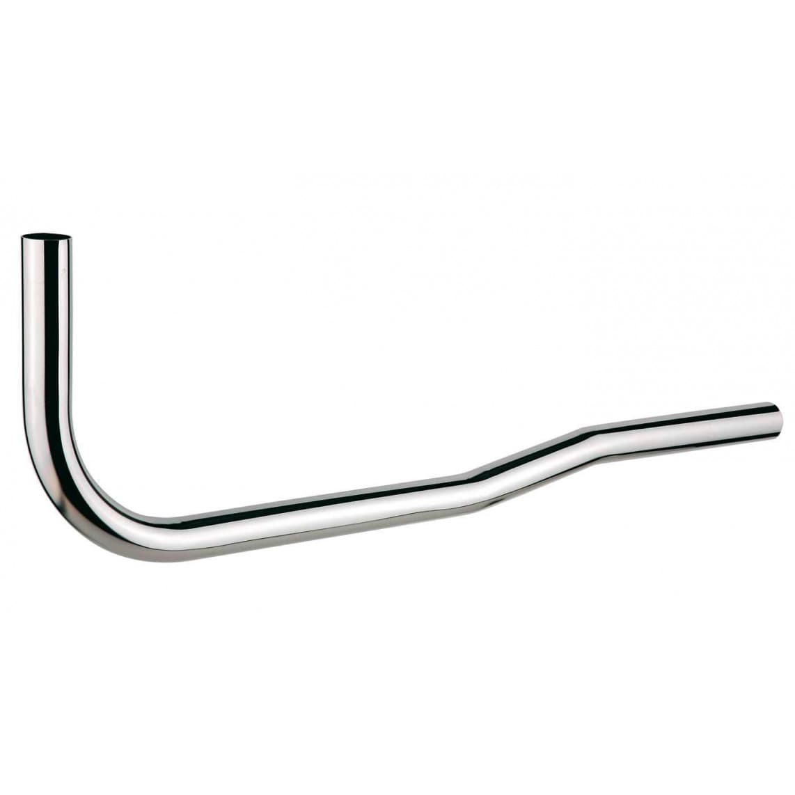 98819010 Tube de chasse d'eau 90° coudé, chromé, 600 mm x 200 mm