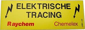 ETIQUETTE D'AVERTISSEMENT LAB-I-23 "TRACING ELECTRIQUE"