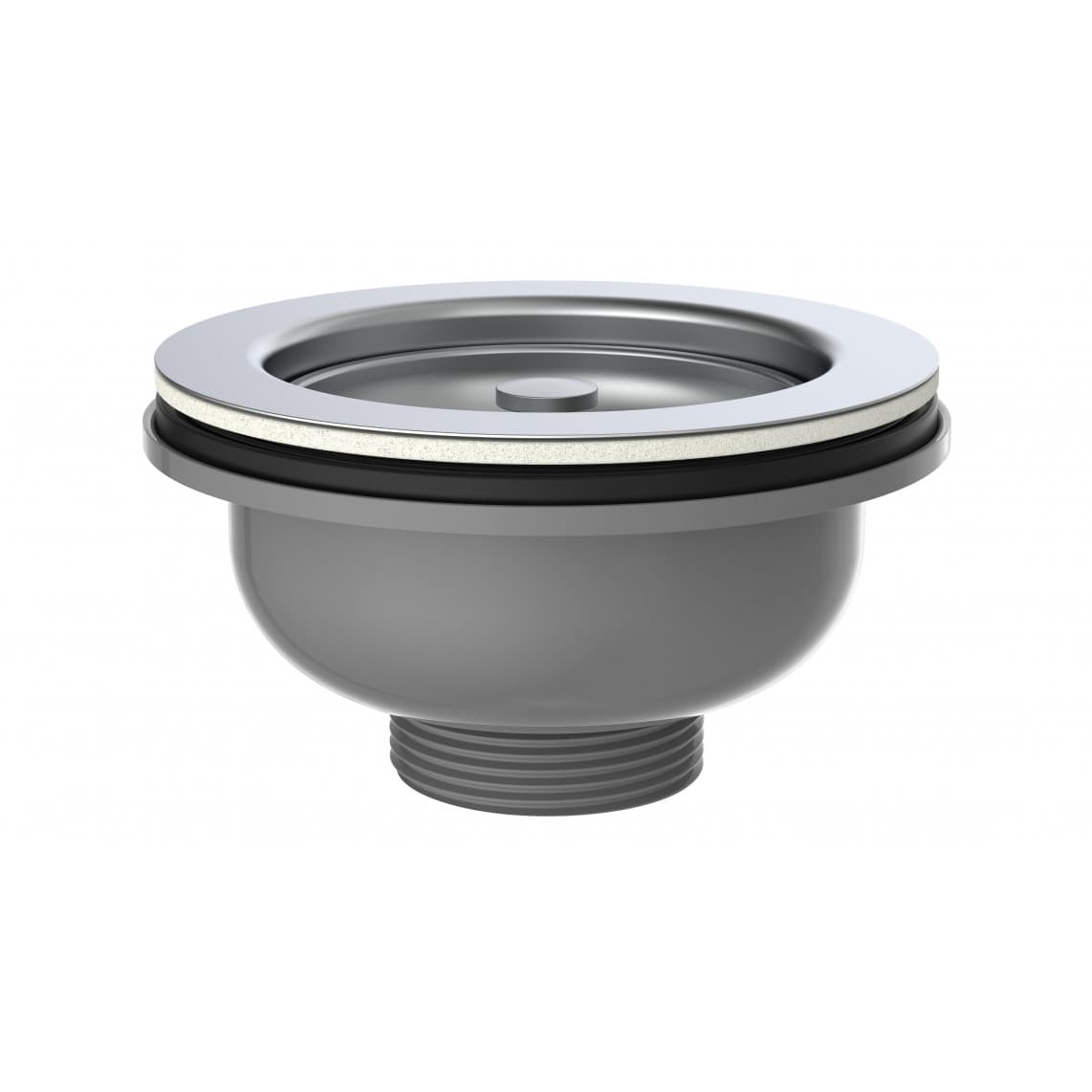 98835249 ECO-SAVE KS bonde à panier, Gris, 1 1/2" M, acier inoxydable-calice d'évacuation et tamis Ø114 mm