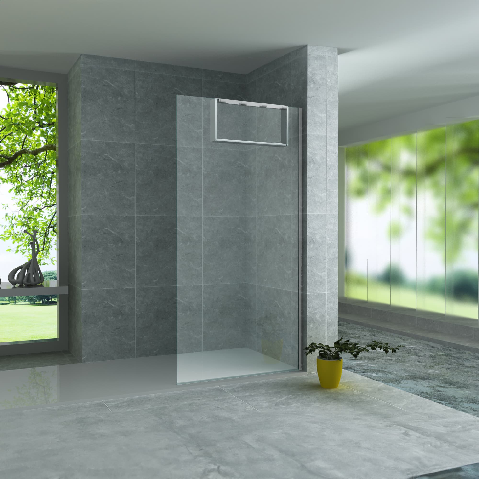 NICHE DE SURFACE POUR PAROI DE DOUCHE - 4 CROCHETS À SERVIETTES - ALUMINIUM - 60X30X8 CM - ALUMINIUM BRILLANT