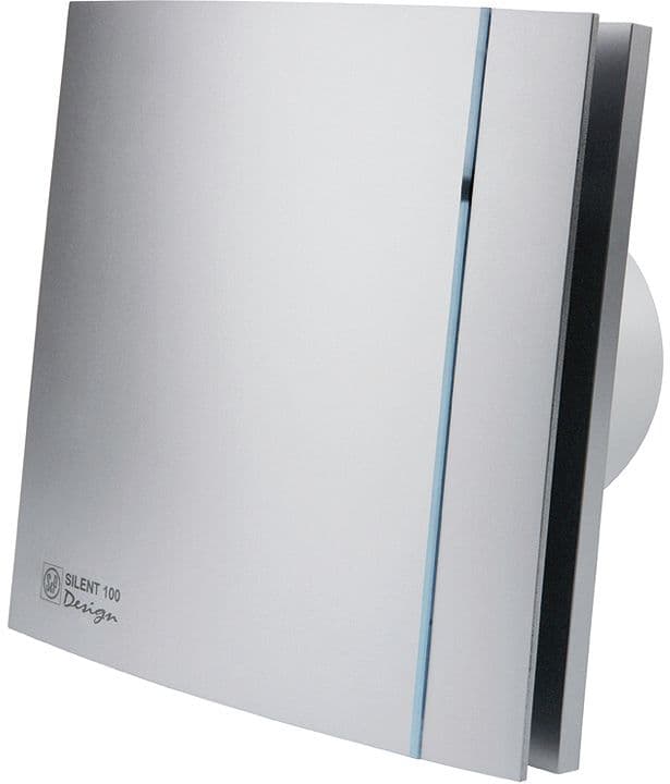 VENTILATEUR SALLE DE BAINS + HYGROSTAT SILENT-100 CHZ SILVER DESIGN S&P