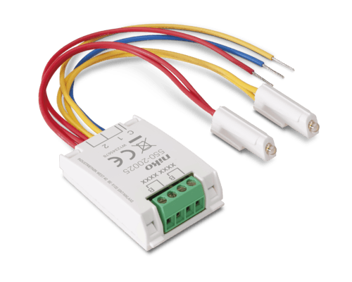 Interface bouton-poussoir pour une ou deux entrées avec LED témoins, blanc chaud, de haute intensité