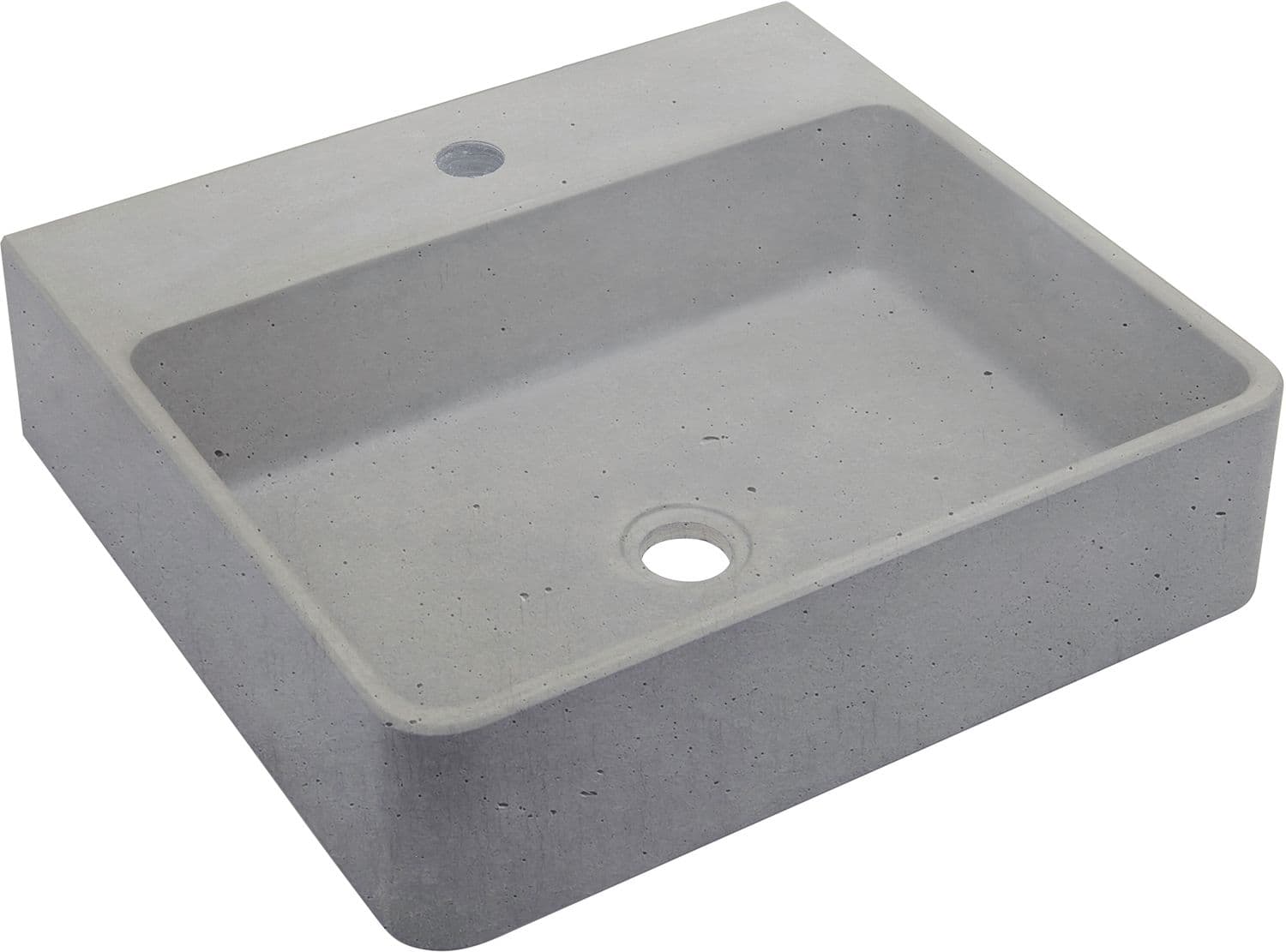VASQUE A POSER BRIQ R 48X44X13 +TROU ROBINET SANS TROP-PLEIN BETON
