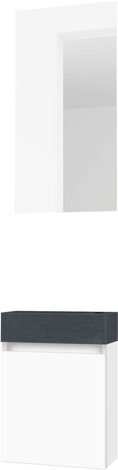 LAVE-MAINS FORM MINI STONE/ 1 PORT/MIROIR BLANC