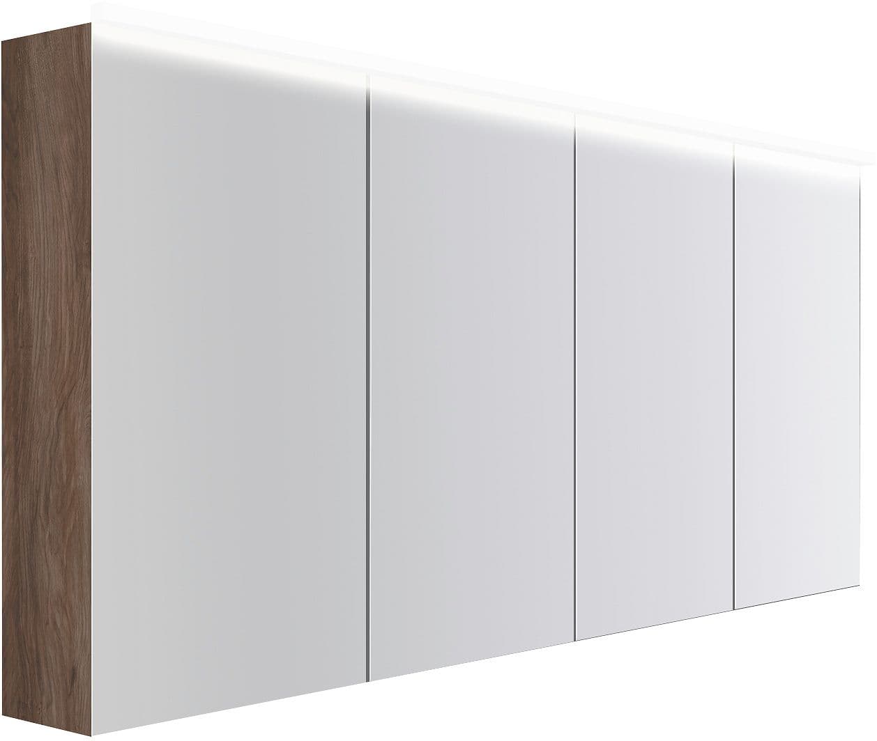 ARMOIRE TOILETTE COFFEE 4 PORTES 1800MM 4250K NOYER DECOR VELOURS