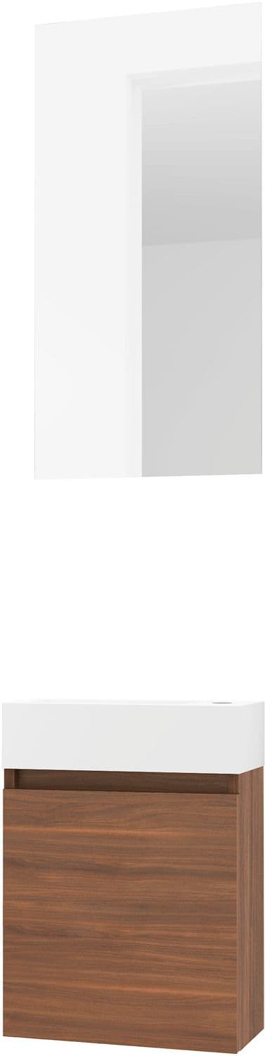 LAVE-MAINS FORM MINI MARBRE DE SYNTHESE/ 1 PORT/MIROIR NOYER
