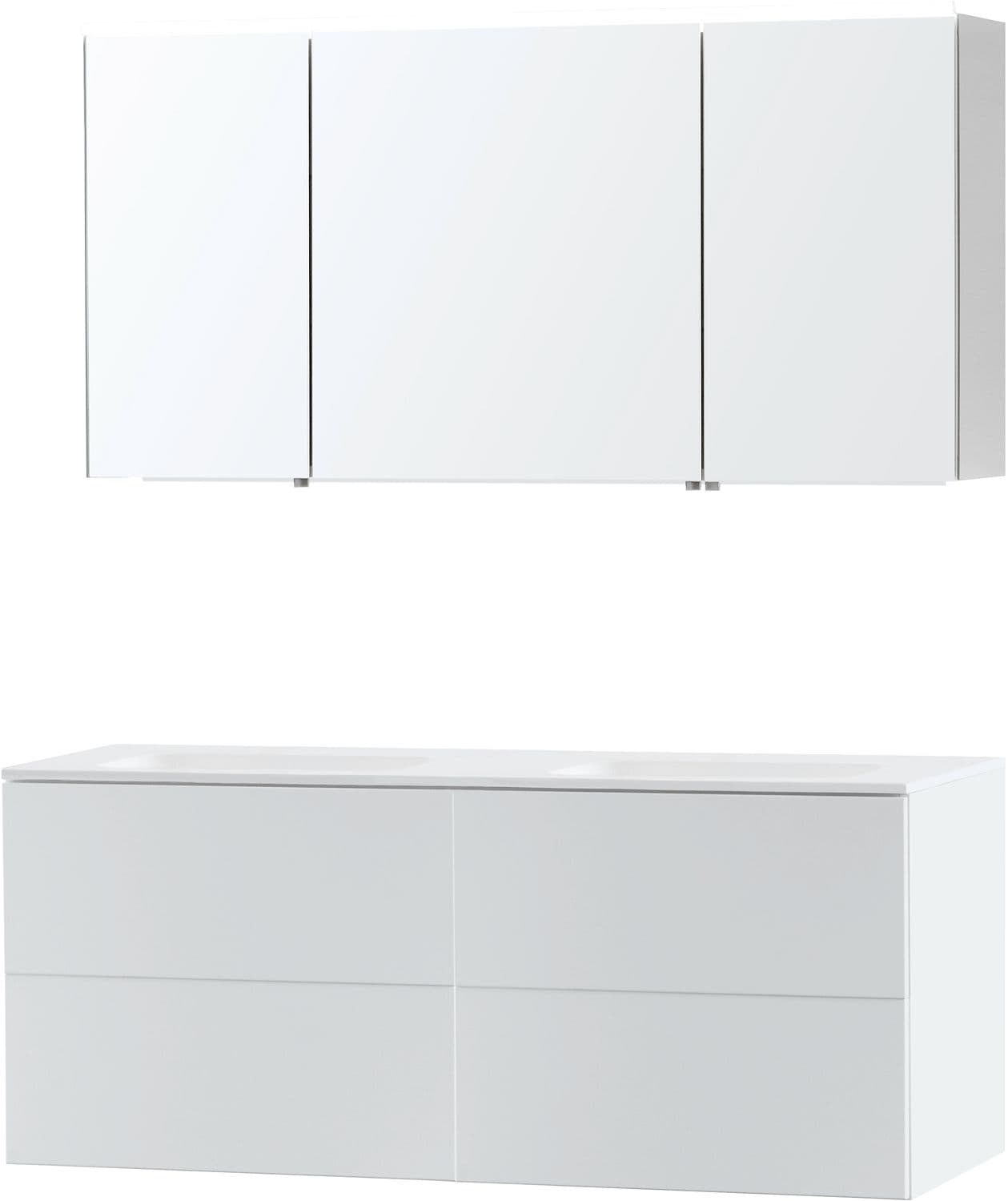 MEUBLE PURO DUO BLANC 140 SOLID MOLTO ARMOIRE TOILLETTE