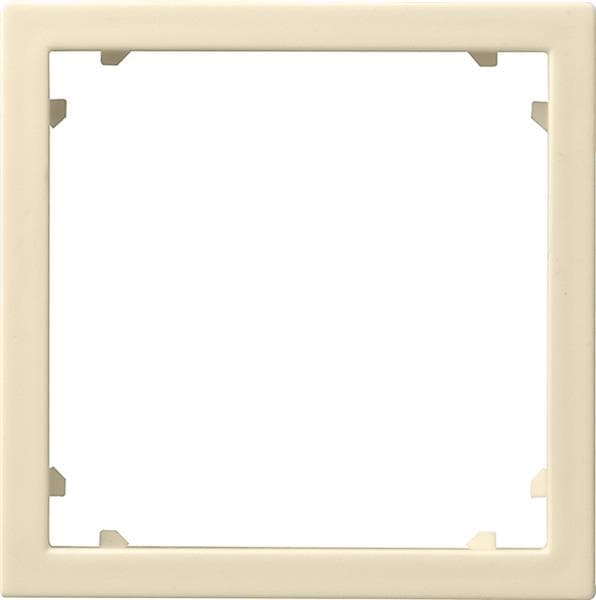 Cadre adaptateur avec découpe carrée pour appareils avec cache (45 x 45mm) Blanc crème brillant -