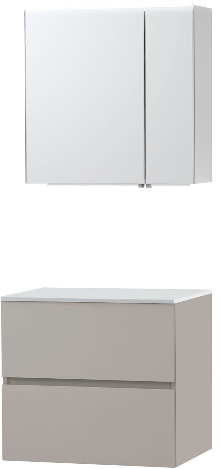 MEUBLE MOLTO POUDRE GRIS 70 POUR LAVABO A POSER SOLID ARMOIRE TOILETTE
