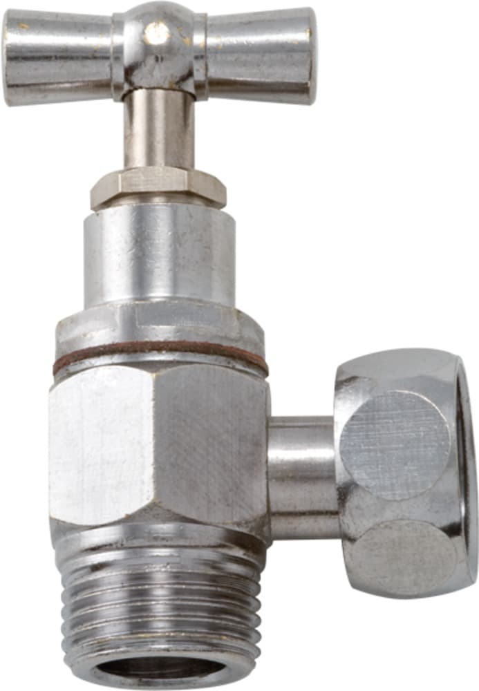 robinet équerre pour citerne avec presse-étoupe chromé 3/8"