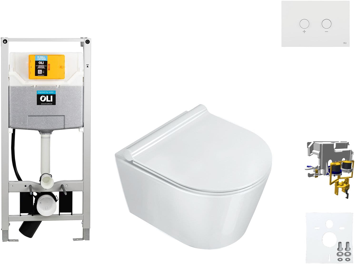 WALLFIX OLI WC SUSPENDU ZERO 46 CATALANO BLINK BLANC