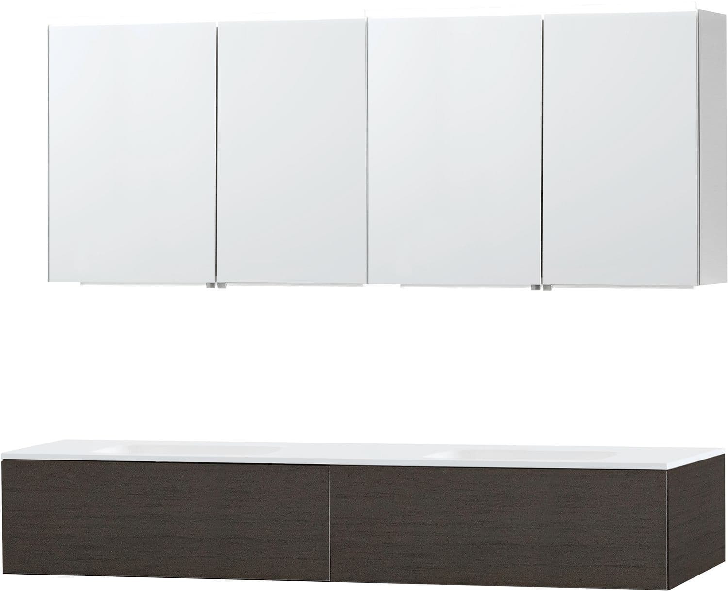 MEUBLE PURO DUO WENGE 180 1 TIROIR SOLID MOLTO ARMOIRE TOILLETTE