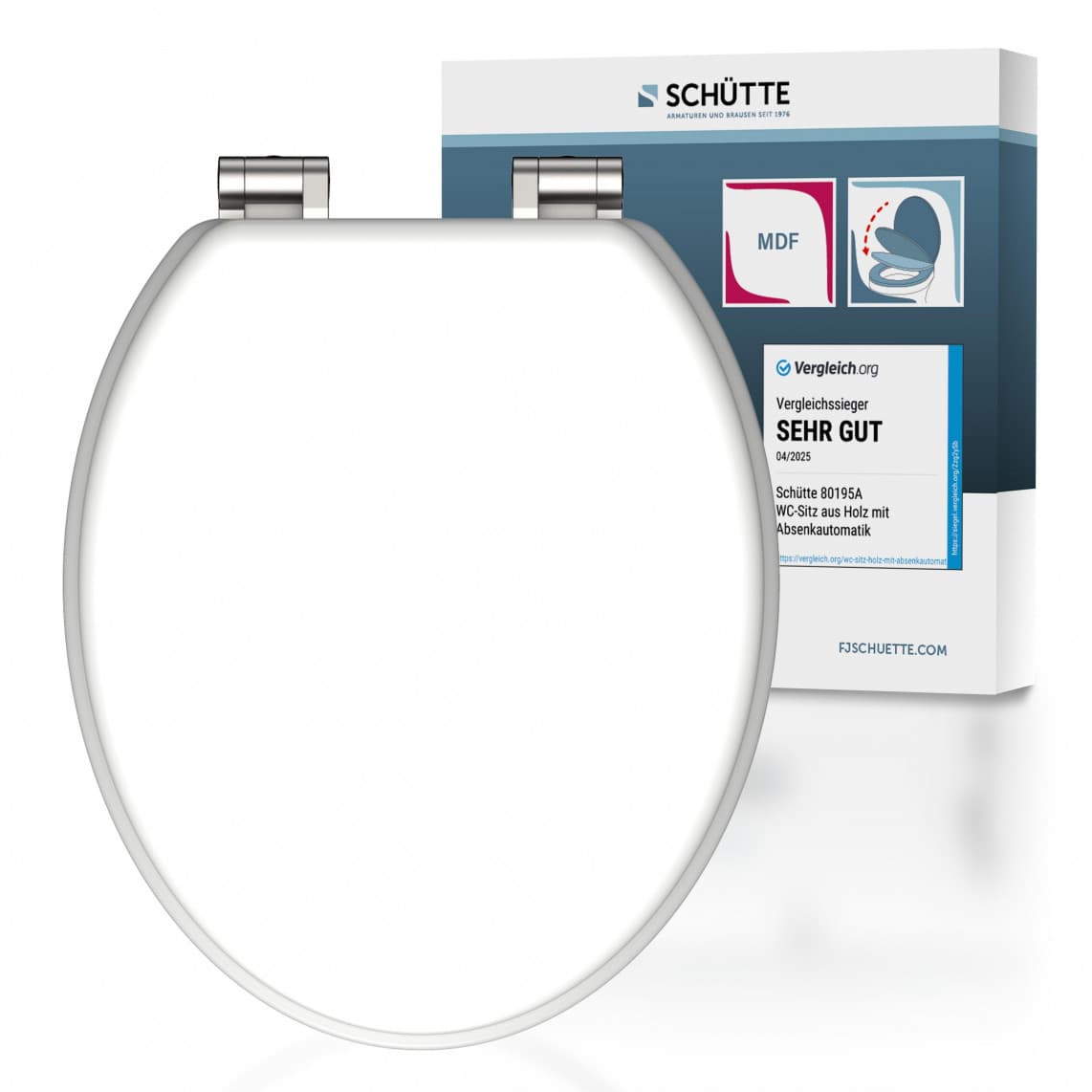 80101 abattant WC en MDF SPIRIT WHITE, avec frein de chute