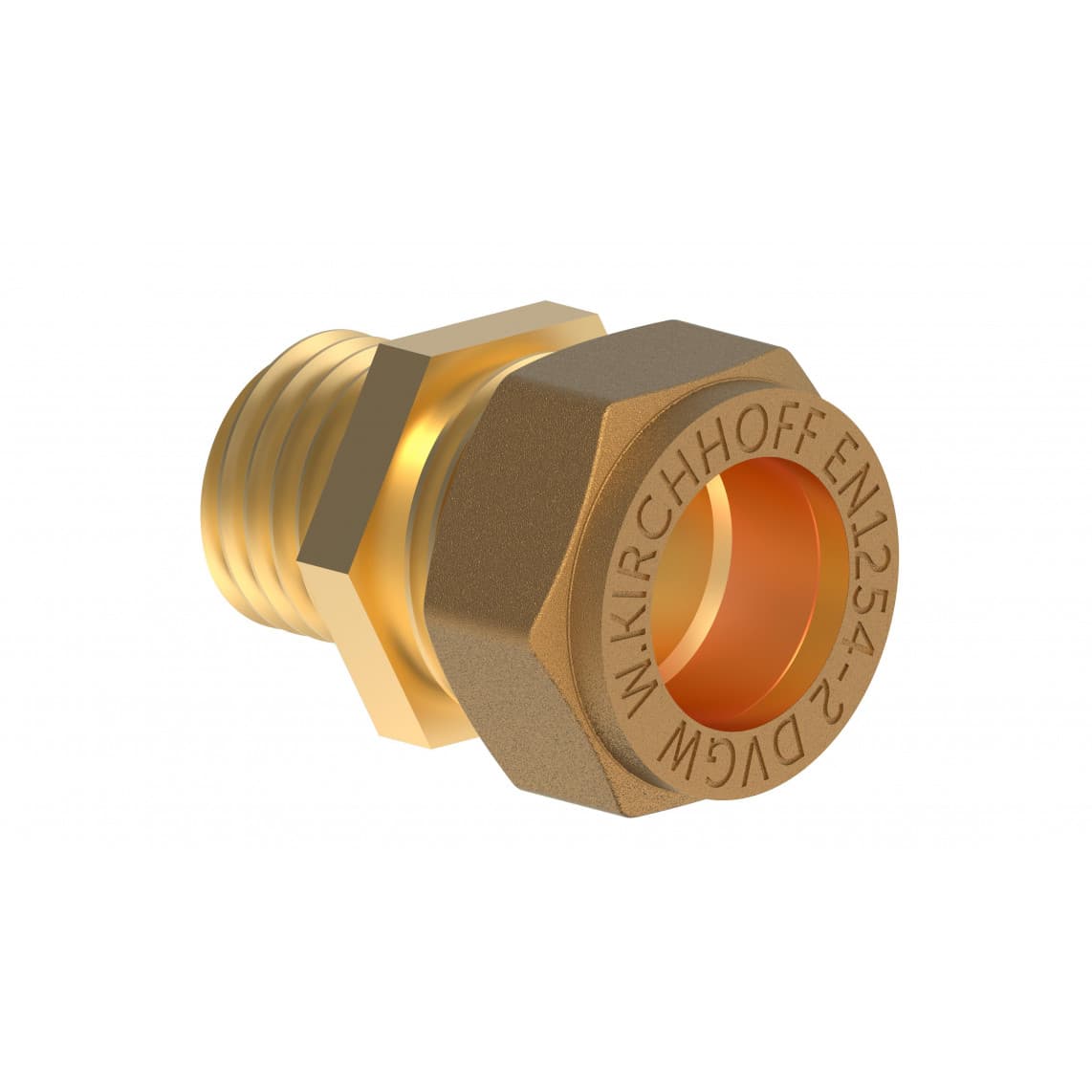 989457617 LT pièce intermédiaire, vierge, 18 mm x 1/2" M, raccord à serrer pour tube en cuivre,