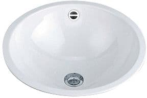 VASQUE A ENCASTRER EB.K400 DIAMETRE 400MM SANS PLAGE ROBINET +TROP-PLEIN BLANC