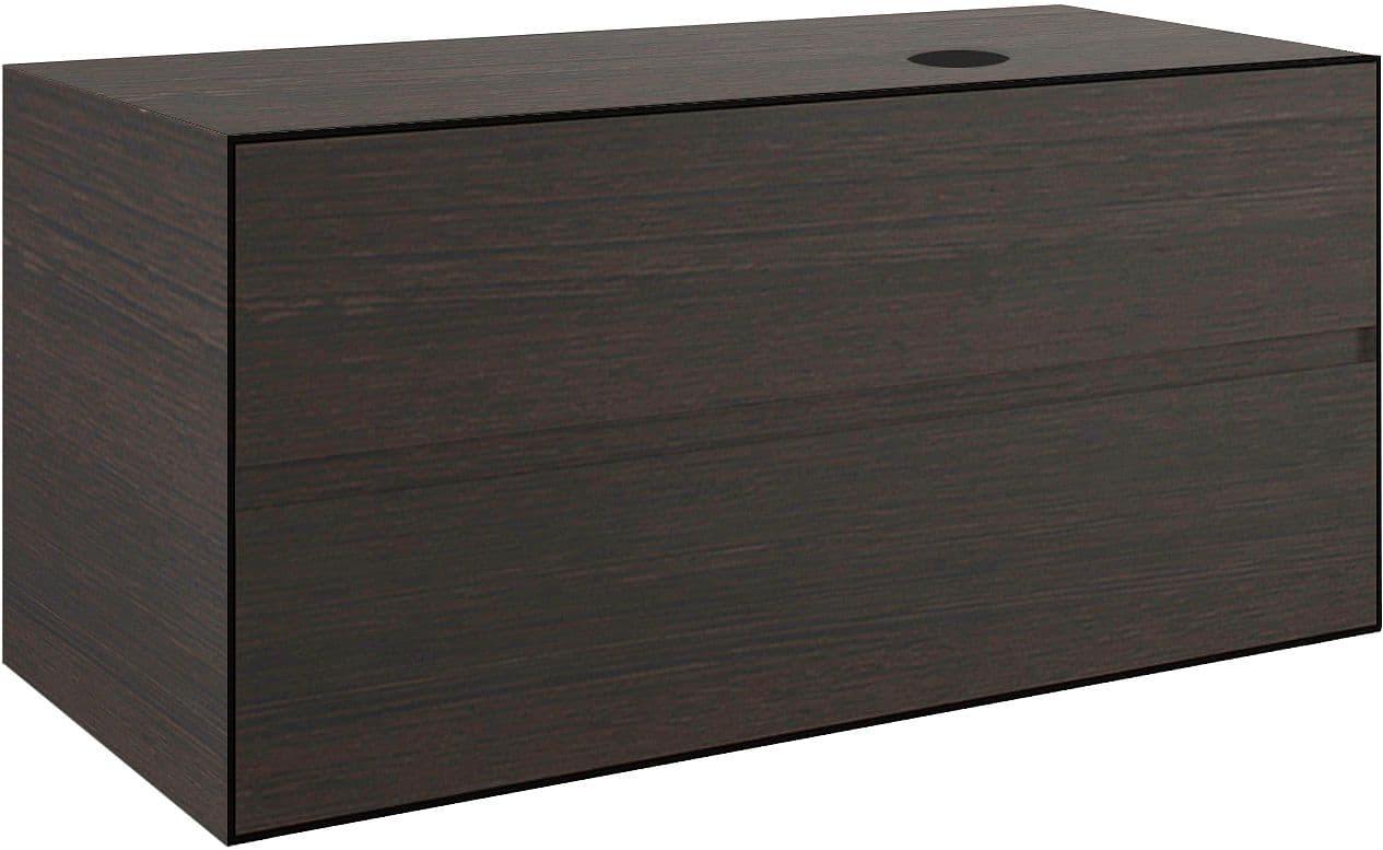 SOUS MEUBLE 2 TIROIRS+ TABLET POUR LAVABO A POSER DROITE TENSO 120CM TENSO SANS TROU ROBINET WENGE