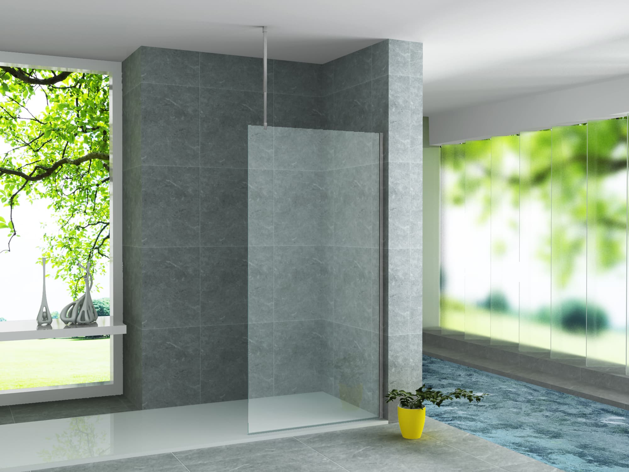 ALONI SUPPORT PLAFOND - RÉGLABLE - 43-80 CM - ACIER INOX BROSSÉ