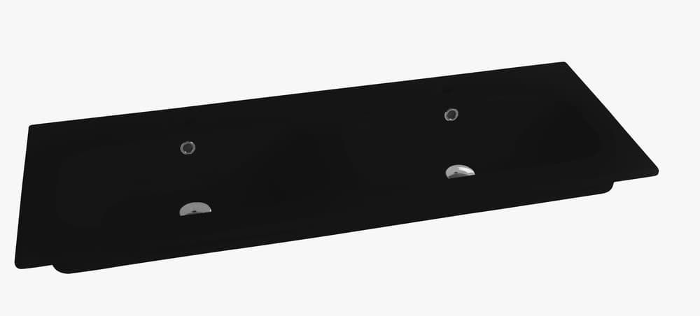 Van Marcke Cettina twin tablette porcelain avec 2lavabos 1210x465x170mm noir