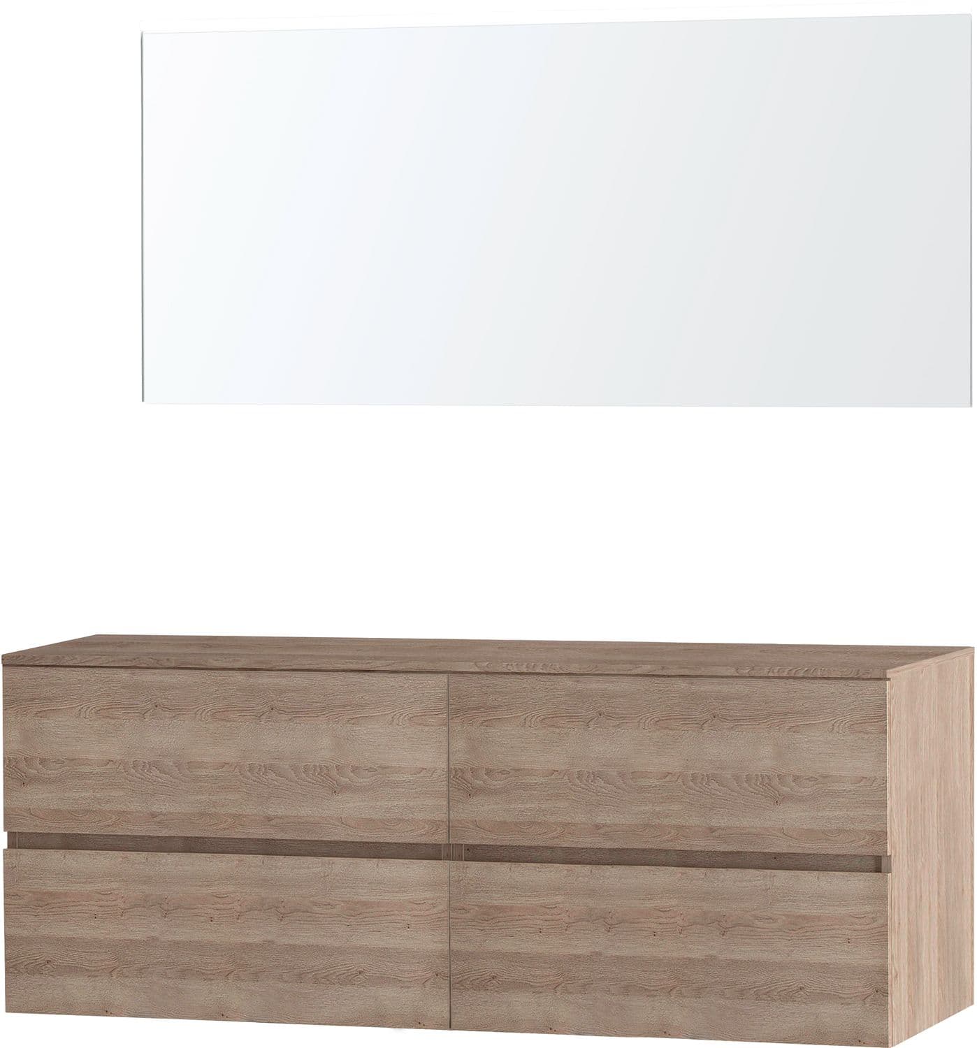 MEUBLE MOLTO CHENE NATUREL 160 POUR LAVABO A POSER MIROIR