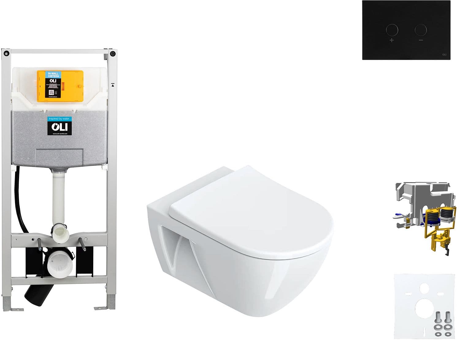WALLFIX OLI WC SUSPENDU SFERA ECO CATALANO HEAVY SEAT BLINK NOIR
