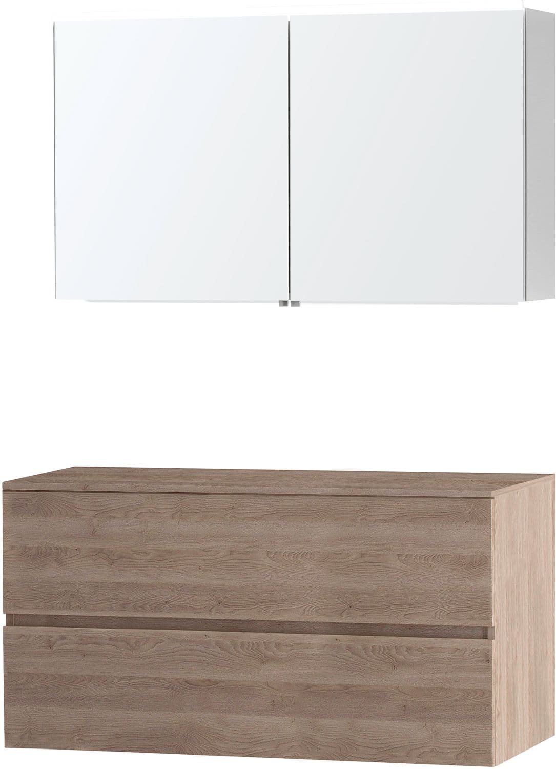 MEUBLE MOLTO CHENE NATUREL 120 POUR LAVABO A POSER ARMOIRE TOILETTE