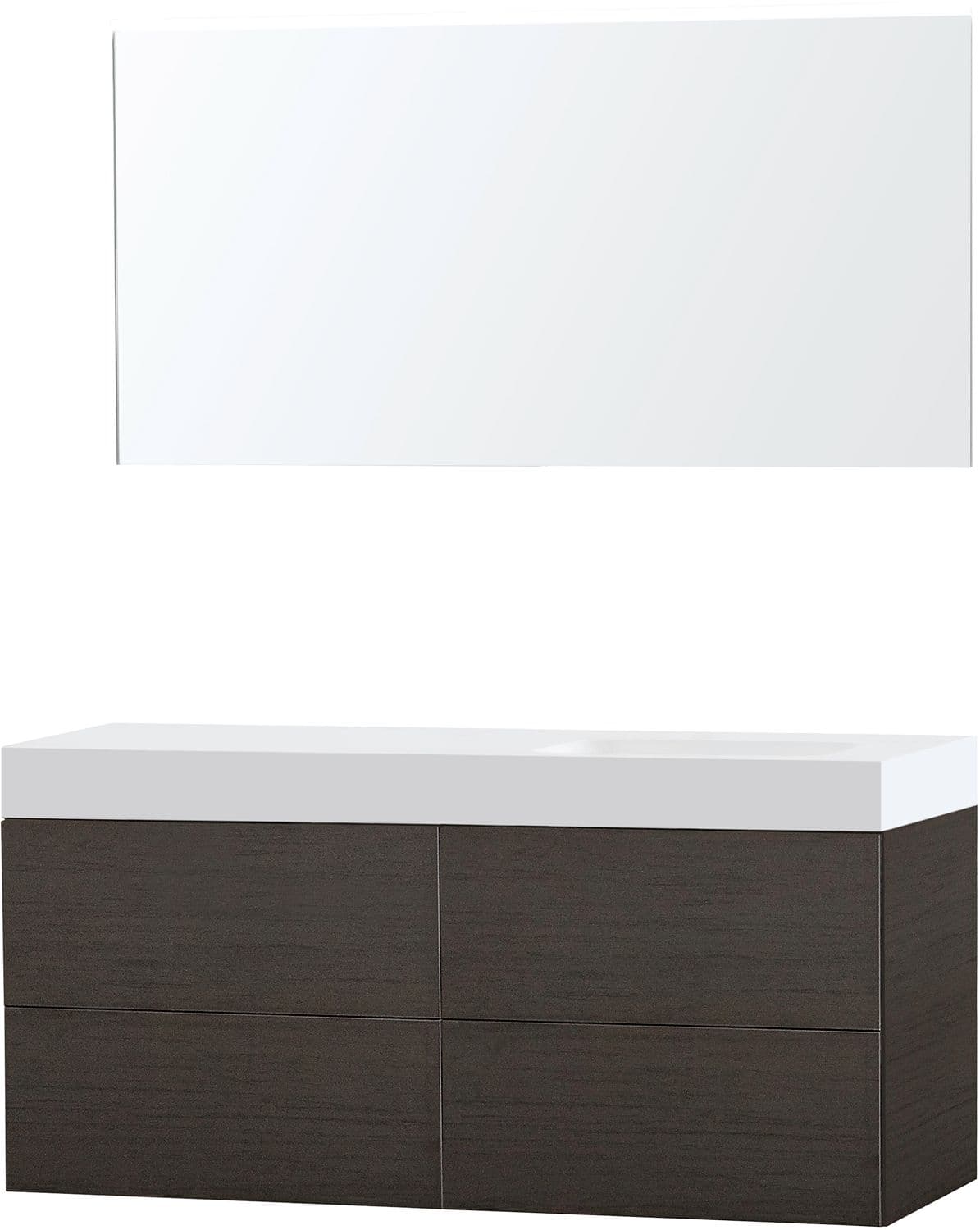 MEUBLE PURO SOLO WENGE ASYMETRIQUE 140 DROITE SOLID PURO MIROIR