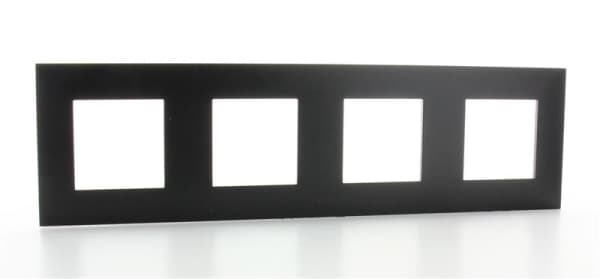 Valena plaque 4 postes horizontal - vertical entraxe 71mm Noir Cuivre