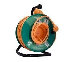 Dérouleur de jardin avec sécurité thermique 3G1.5 mm ² 25m tambour Vert 4 prises 10 / 16A