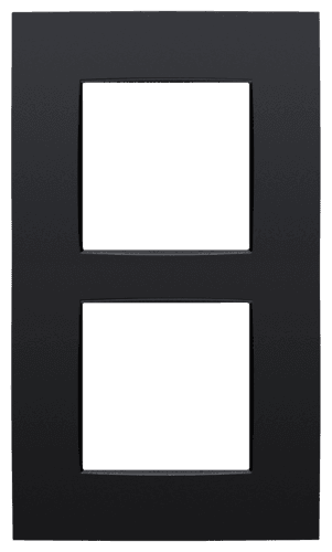 Plaque de recouvrement double, entraxe de 60 mm, verticale, couleur Niko Intense matt black coated