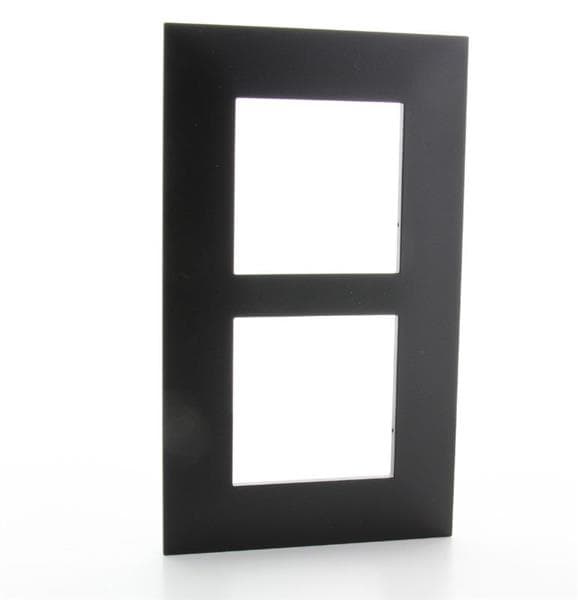 Valena plaque 2 postes vertical entraxe 57mm Noir