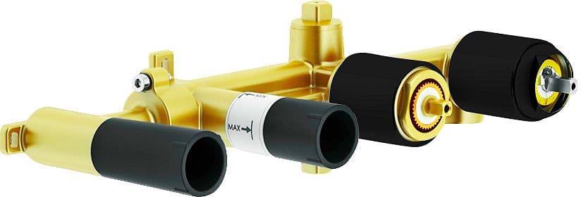 PARTI ENCASTRE MITIGEUR 4TROUS BAIN MURAL LIVE NOBILI NOIR MAT