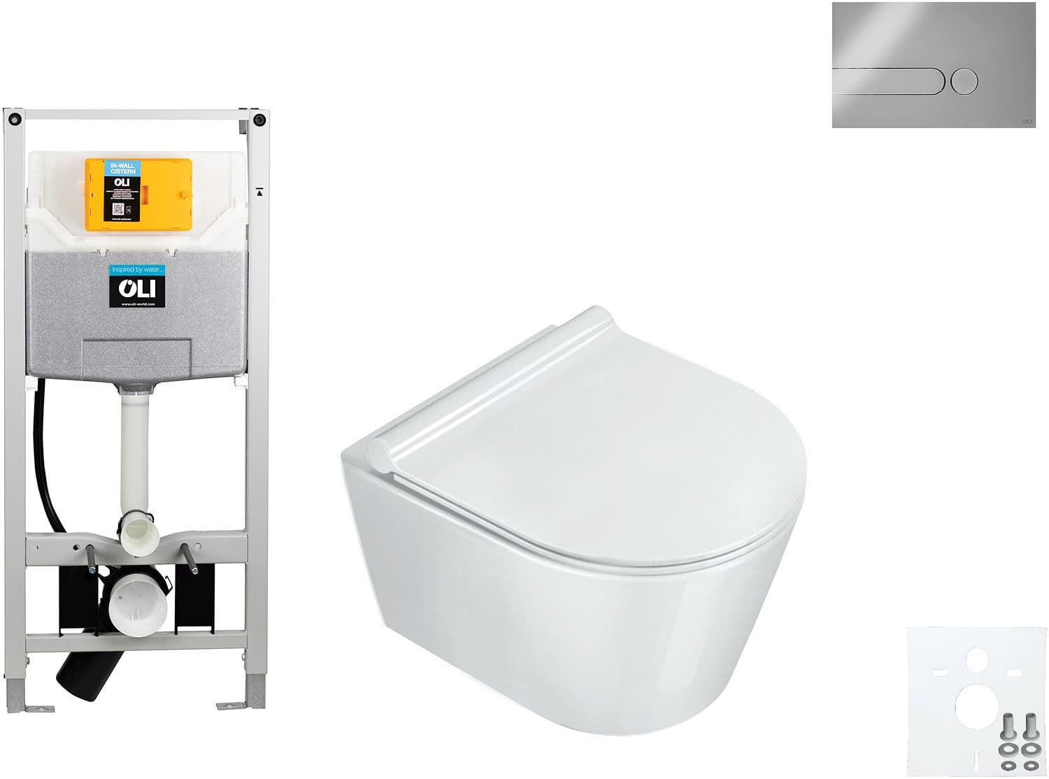 WALLFIX OLI WC SUSPENDU ZERO 46 CATALANO IPLATE CHROME MAT