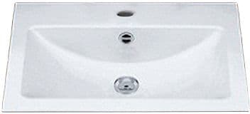 VASQUE A ENCASTRER EBR.585H 585X405MM +TROU ROBINET/TROP-PLEIN BLANC