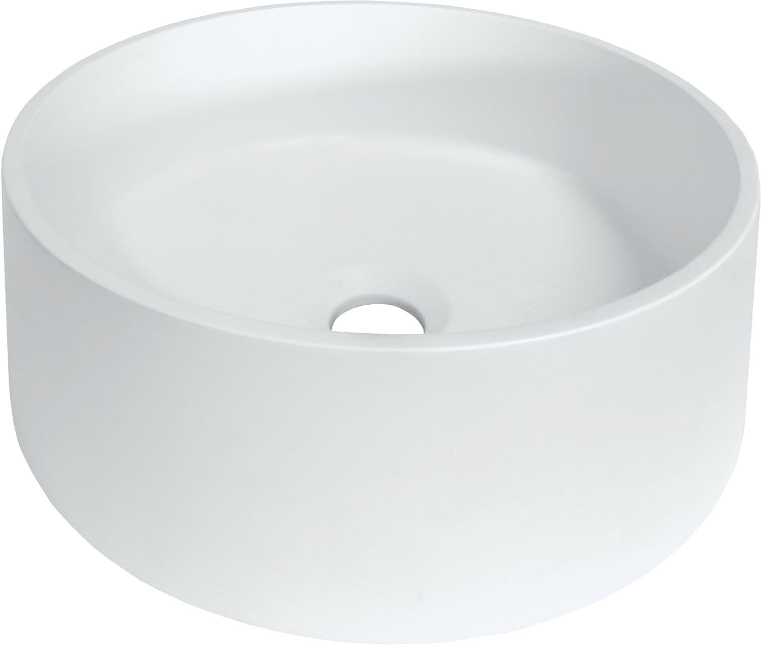 LAVABO A POSER COMBO/MOLTO/PURO ROND 36CM MARBRE SANS TROP-PLEIN BLANC