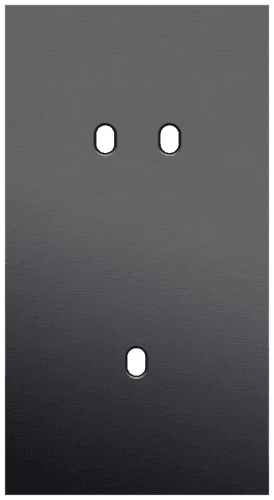Plaque de recouvrement double, verticale 71 mm d'entraxe, pour une fonction de commutation double et une simple, Niko Toggle alu black brushed