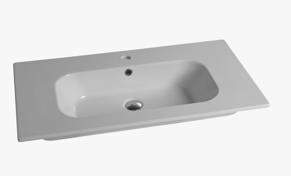 Van Marcke Cettina tablette intégrée porcelain 1lavabo 810x465x170mm blanc brillant