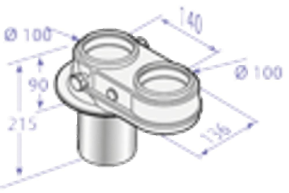 De Dietrich DY907 adaptateur bi-flux 2xD100mm
