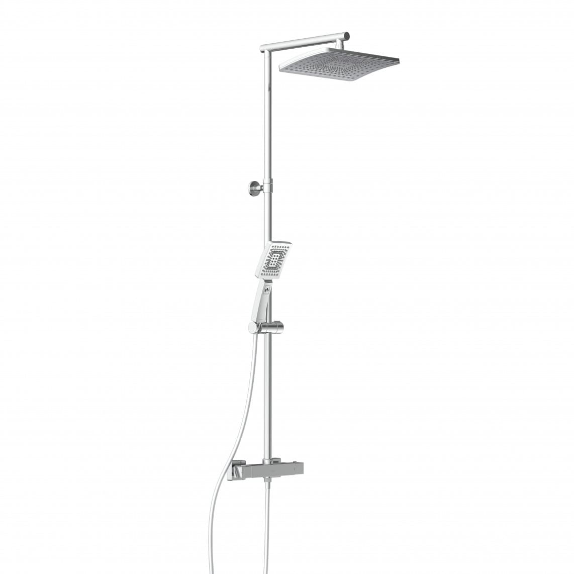 60140 TRENTO Set douche de pluie avec Mitigeur thermostatique, chromé